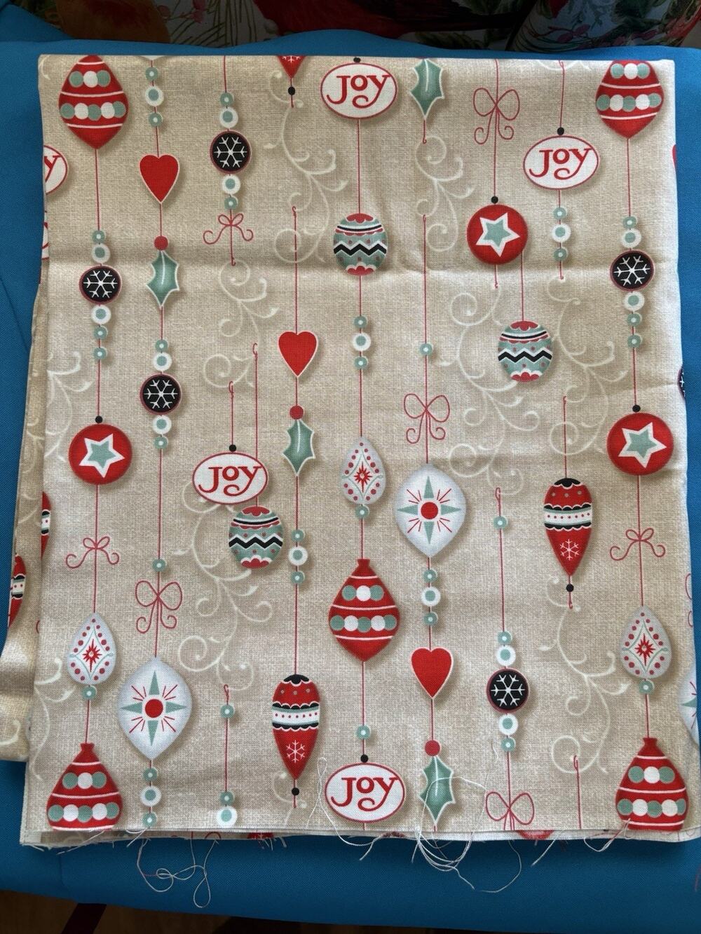 Christmas Ornaments Sewing Crafts Quilting Cotton Fabric 50” X 44”